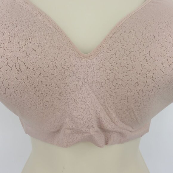 Secret Treasures 38DDD Pink Beige Perforated Light Padding Wireless Bra Bralette - Picture 3 of 14